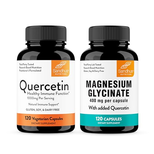 Sandhu's Quercetin & Magnesium Glycinate Complex קפסולות | תמיכה במזל, בריאות שרירים ואיכות שינה