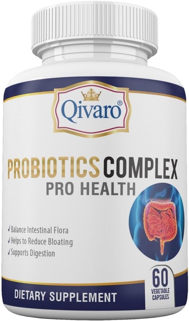 Probiotic Complex Pro Health - Digestive Balance and Immune Support - Natural and Organic Supplement - Daily Probiotic Support - Vegan and non-GMO - Made in USA - 60 קפסולות