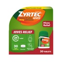 Zyrtec 24 Hour Hives הקלה טבליות, 10 מ"ג Cetirizine HCl טבליות כדי לעזור להפחית Hives ולהפחית את גירוד בשל Hives, טבליות אנטיהיסטמין עבור Itch הקלה וטיפול של Urticaria, 30 ct ct.
