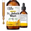 Wild & אורגני סנט ג'ונס Wort Tincture - תמיכה מודי - מרגיעה את התוסף של סנט ג'ון - נוזל Hypericum Perforatum Herb Drops - טבעוני, סוכר ואלכוהול חינם - 2 fl oz oz