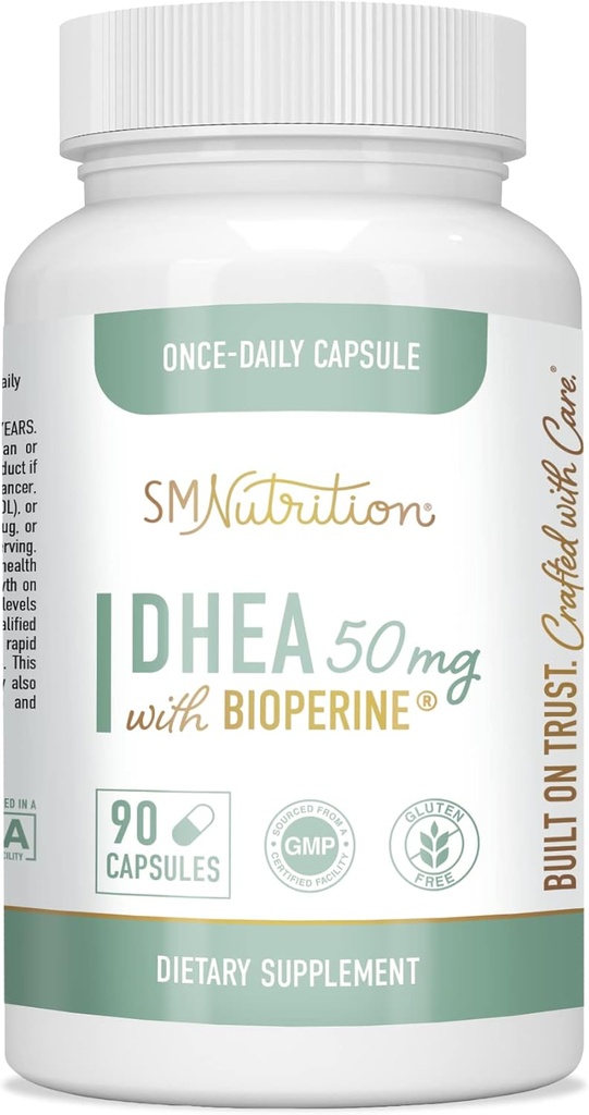 DHEA 50 מ"ג | תמיכה הורמונלית ואנרגיה | 3 מונטה | תוספת תמיכה בריאה עבור נשים וגברים | Gluten-Free, Vegetarian, Non-GMO, צד שלישי נבדק | 90 קפסולות Per Bottle