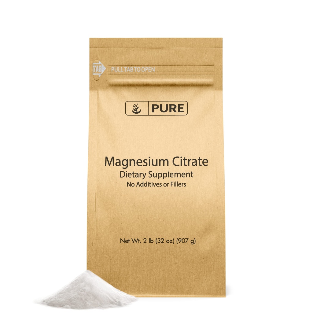 תכונות מקוריות טהורות Magnesium Citrate (2lb) Magnesium Supplement, Unflavored, Dissolves Easily