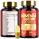 19-in-1 NMNH Supplement 1000mg, NAD Supplement to Boost NAD+ Levels, NMN Supplement Alternative with Resveratrol, Quercetin, Berberine, Grape Seed for Energy, Cellular Health & Healthy Aging, 90 Count