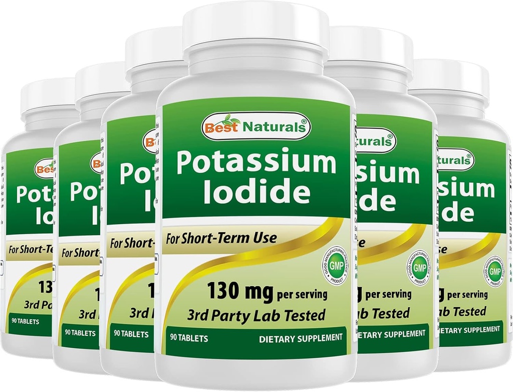הטוב ביותר Naturals Potassium Iodide 130 מ"ג לשרת - תוספת תזונתית, 90 טבליות (6)