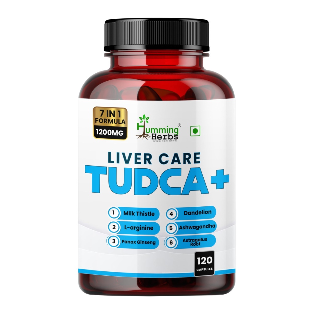 Humming Herbs TUDCA מורכב 7in1 מורכב עם שביל חלב, L-Arginine, Ashwagandha, Dandelion, Astragalus Root קפסולות 120