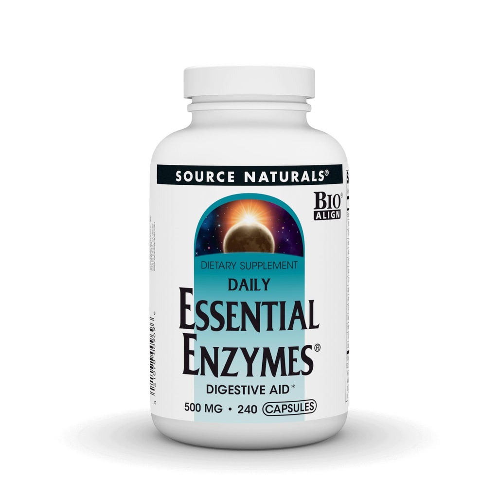 מקור Naturals Essential Enzymes Digestive Aid - 500 מ"ג - 240 קפסולות