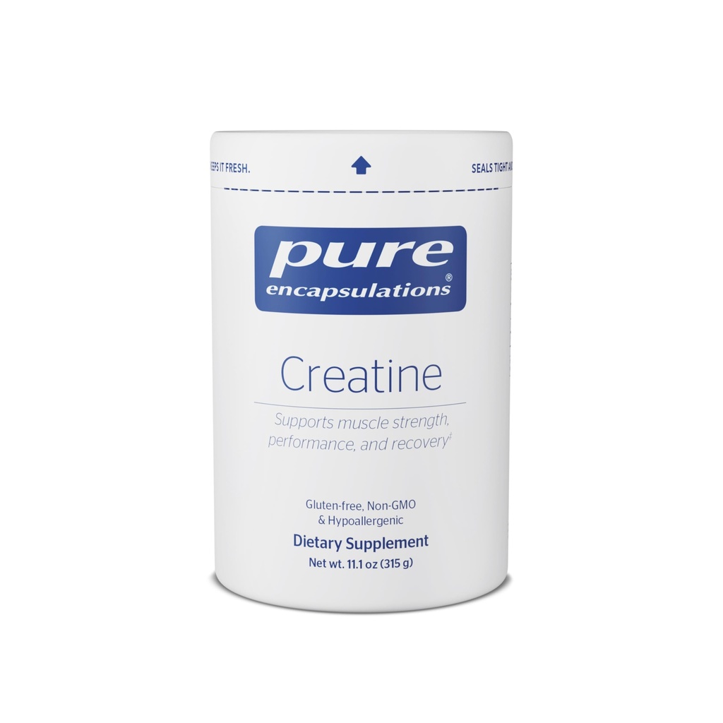 Pure Encapsulations Creatine - תוסף Creatine - כוח שרירים, ביצועים ושיקום - אבקת טרום עבודהout Recovery - Gluten-Free, non-GMO & Hypoallergenic - 315 גרם (60 משרתים)