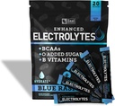 הגדלת פוליקת אלקטרוליטה Stick Packs (Blue Raspberry | 20 Packets) w / 0 Sugar +BCAAs +B-Vitamins Electrolyte תוסף w Potassium Zinc & Magnesium עבור הידרה - Keto Electrolytes