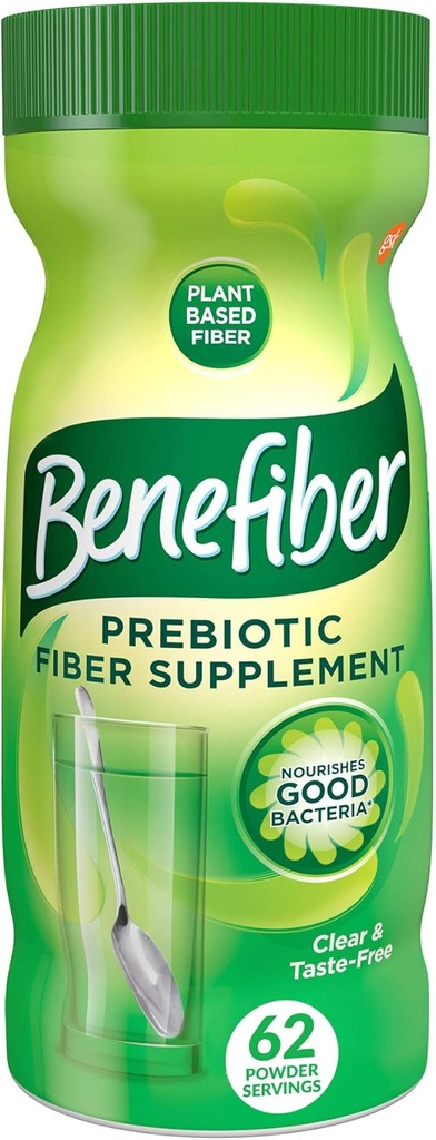 Benefiber Daily Prebiotic סיבים אבקה לבריאות העיכול, אבקת סיבים יומית, Unflavored - 62 משרתים (8.7 אוונס)
