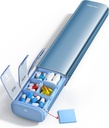 Vaydeer 7 Day שבועי גלולות מארגנת (Support 2 פעמים ביום), Metal Travel Pill Case, Large Capacity Daily Sweet Pill Box for Supplements, Pills, ויטמינים ותרופות (כחול)