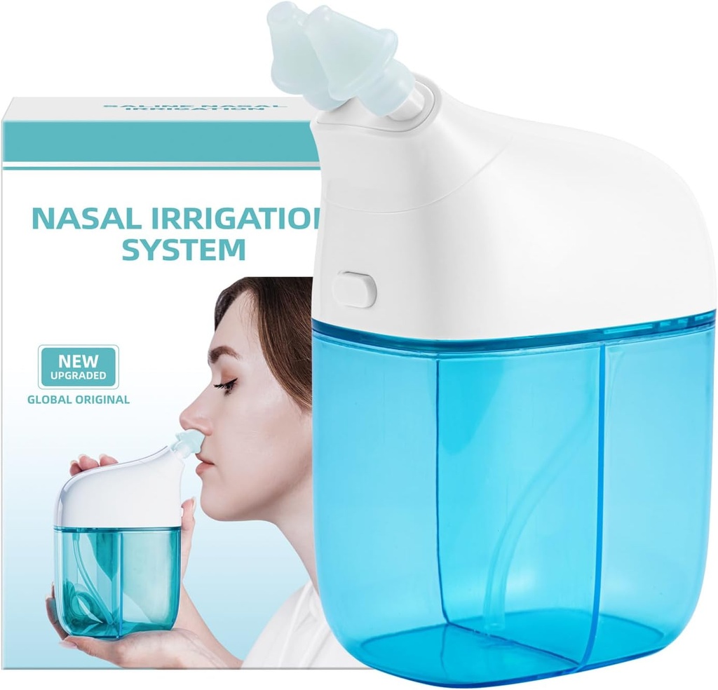 מערכת השקיה של נאסל, Nasal Rinse Machine, Sinus Rinse Machine, Sinus ניקויer Machine with Water Tank & Waste Collection Tank - Nose ניקויer for Sinus,Sinus Adult, Allergy Relief - Blue Blue Blue