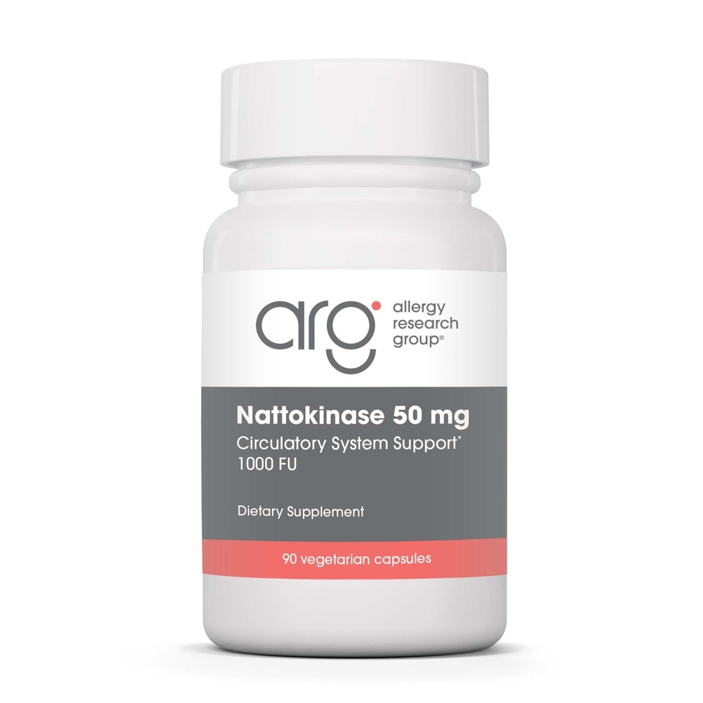 Allergy Research Group Nattokinase 50 מ"ג תוסף - Purified and Encapsulated Nattokinase, Derived from Natto, Vegetarian כמוסות - 90 Count