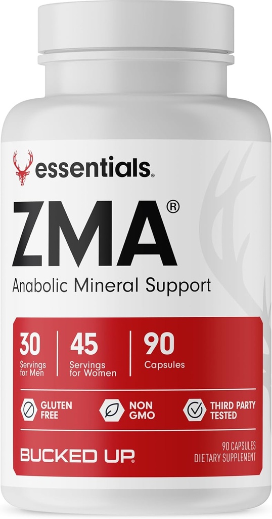 Bucked Up ZMA כמוסות, Anabolic מינרלים תמיכה - Bucked Up Essentials (30-45 משרתים, 90 קפסולות)