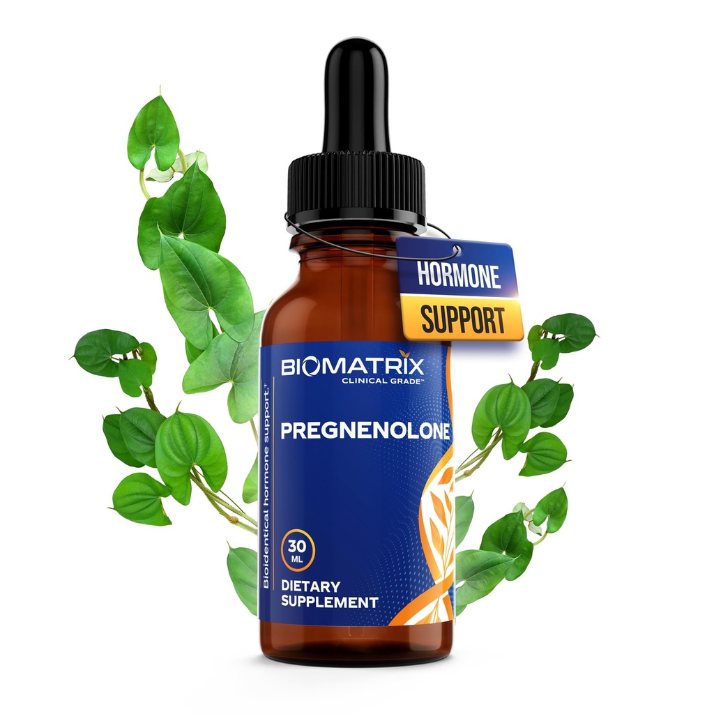 BioMatrix Pregnenolone תוסף, נוזל מיקרונלי לזיכרון, Mood, Brain Health | 3X Better Absorption Than כמוסות (30 מ"ל) - 30-60 יום אספקה