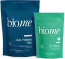 Bio.me Daily Prebioticfi & Synbiotic Bundle - אבקת סיבים לבריאות העיכול ו Bloating - Pre, Pro, Postbiotic for Gut Health & Immune Support, non-GMO, Gluten Free - 30 משרתים, 60 קפסולות