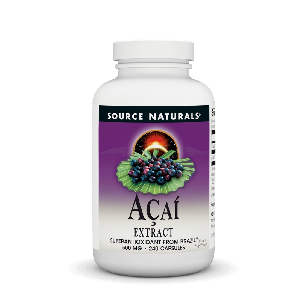 מקור Naturals Acai Extract, Superantioxidant מברזיל * - 500 מ"ג - 240 קפסולות צמחוניות