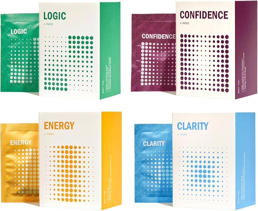 The Starter Kit - Nootropic Cognitive Supplements with Clarity, Logic, Trust & Energy - מקדם מיקוד נפשי, אנרגיה טבעית וזיכרון - 24 משרתים - 1 חודש אספקה