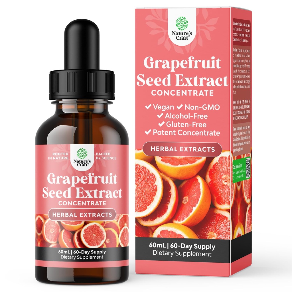 GSE Grapefruit Seed Extractic - One Drop Daily - Super Concentrated Grape Seed Extracts Rich ב Bioflavonoids & Polyphenols for Gut Health & Immune Support - 2OZ - 60 משרתות