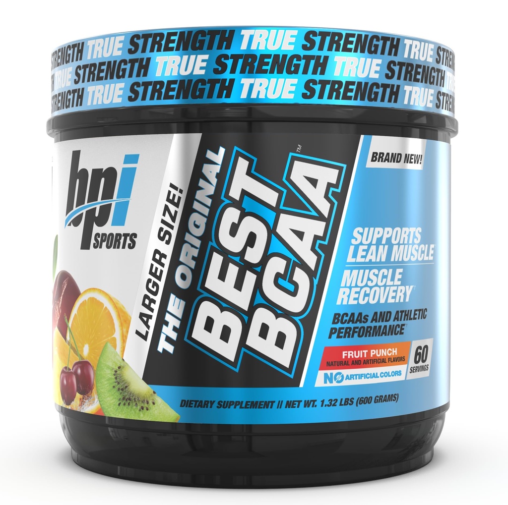 BPI Sports Best BCAA - BCAA Powder - Branched Chain Amino Acids - Muscle Recovery - Muscle Protein Synthesis - Lean Muscle - Improved Performance – Hydration – Fruit Punch - 60 Servings - 1.32 Pound