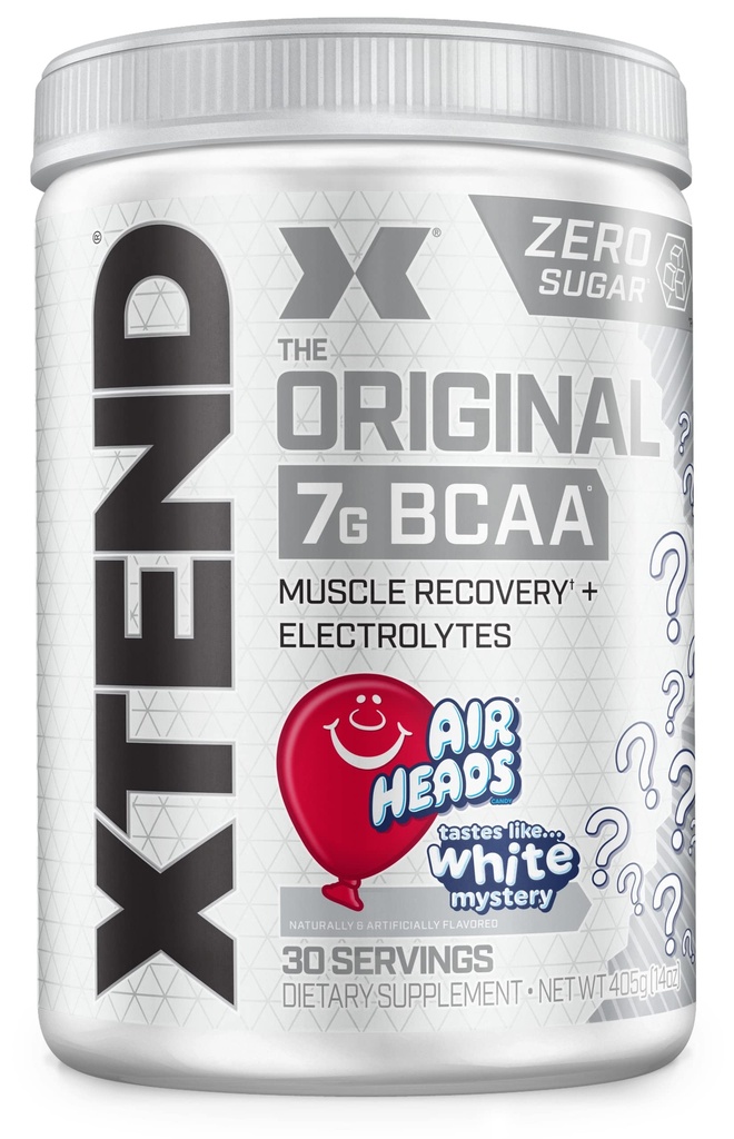 Scivation Xtend XTEND המקורי אבקת BCAA אבקת Airheads Candy Flavor, 7g BCAA ו 2.5g L-Glutamine, סוכר חינם פוסט עבודה ללא שומן התאוששות שריר עם Amino Acids עבור גברים ונשים, 30 משרתים