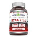 פורמולות מדהימות BCAA 2:1 1000 Mg Per לשרת | קפסולות | תוספת שרשרת Amino Acids | Non-GMO | Gluten-Free | Made in USA (1 Pack, 500 Count)