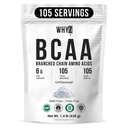 אבקת BCAA 2:1, Unflavored שרשרת Amino Acids עבור גברים ונשים טהור BCAA אבקת אנרגיה עבור ערבוב משקאות & Shakes non-GMO No-Additives, 105 משרתים, 1.4 lb (630g)