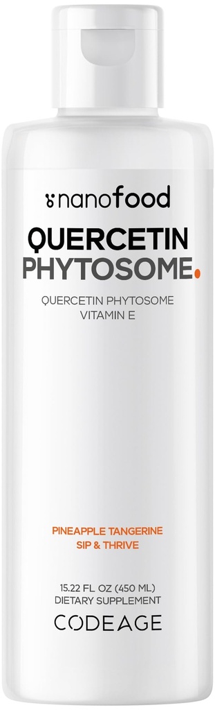 Codeage נוזל Quercetin Phytosome תוסף, Quercetin 1000 מ"ג Dihydrate, 3 Monteh אספקה, Immune Support, Sophora Japonica, ויטמין E, Liposomal Delivery, טבעוני, non-GMO, 15.22 oz oz oz