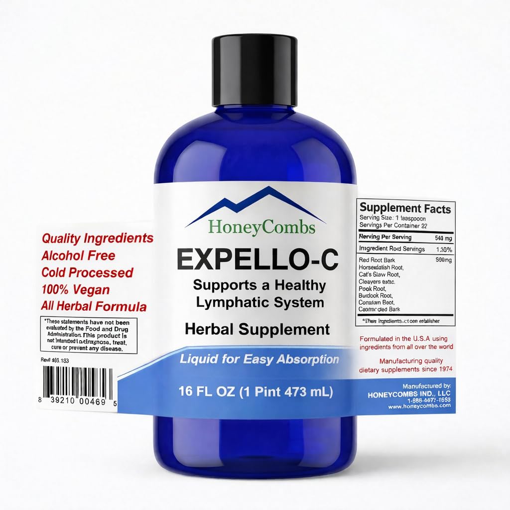 Expello-C - Ultimate Detox - ניקוי ו- Detox - Echinacea, Goldenseal & Red Clover תוסף - אלכוהול חינם נוזל נוזלי ניקוי, Kidney ניקויse ו- System Booster, 16 Fl Oz.