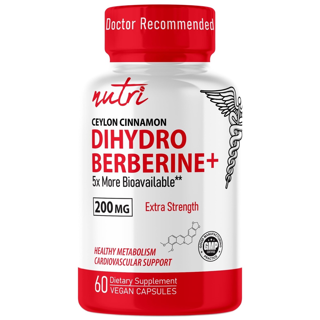 ה- Fusions Dihydroberine תוסף 200 מ"ג 60 קפסולות - עם Ceylon Cinnamon, 5X יותר יעיל מאשר ברברין HCL רגיל - תוספי תזונה
