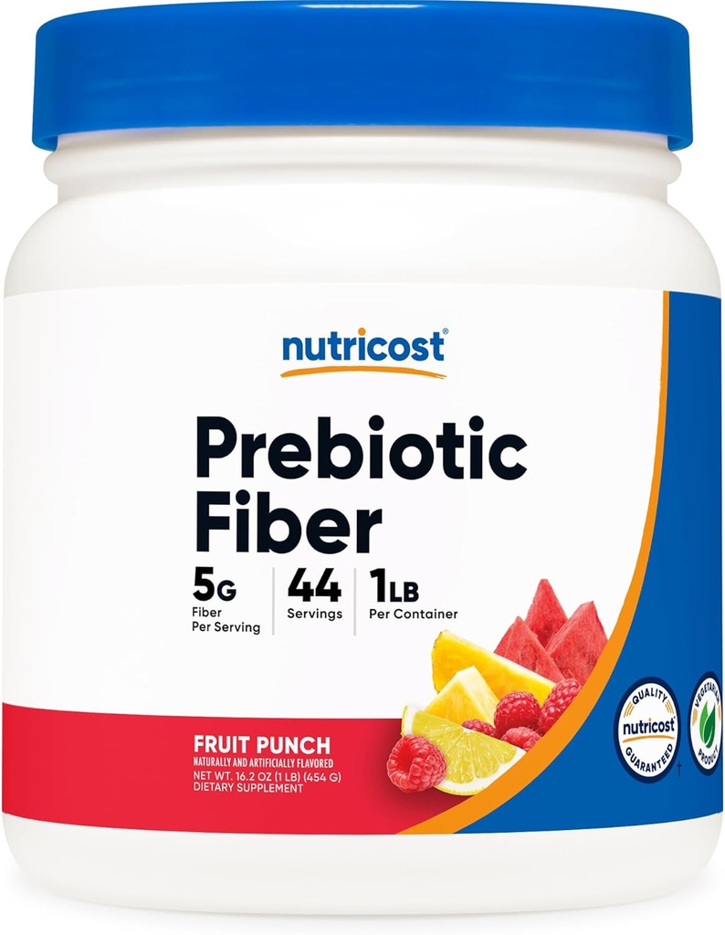 אבקת סיבים תזונתיים Prebiotic סיבים (1LB, פירות Punch) - בריאות העיכול, תוספי סיבים טבעיים, Soluble Plant סיבים