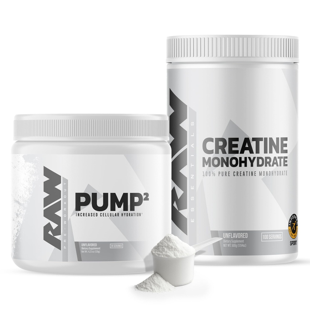 RAW Nutrition Creatine Monohydrate & Unflavored אבקת טרום עבודה