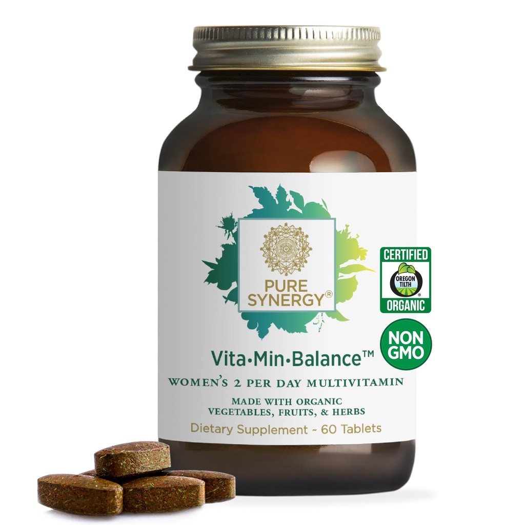 PURE SYNERGY Vita-MinBalance | Multivitamin for Women with Iron | Women's Daily Multivitamin Made with Organic Whole Foods
