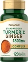 Piping Rock Turmeric וג'ינג'ר | 120 קפסולות Softgel | עם Black Pepper Extractt | Herbal Extract Complex