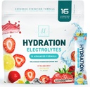 Electrolytes hydrotion Packets - אבקת Keto Recovery עם Potassium, Magnesium, Sodium, Zinc & ויטמין C, Sugar-Free, hydrotion אלקטרוליט Mixes, טבעוני, Strawberry לימון (16 Pack)