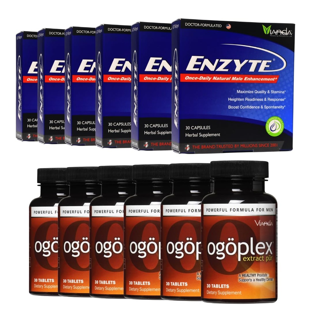 Enzyte & Ogoplex Bundle | Natural Male Vitality + Prostate & Urinary Health Support - 6-Pack של כל Bundle