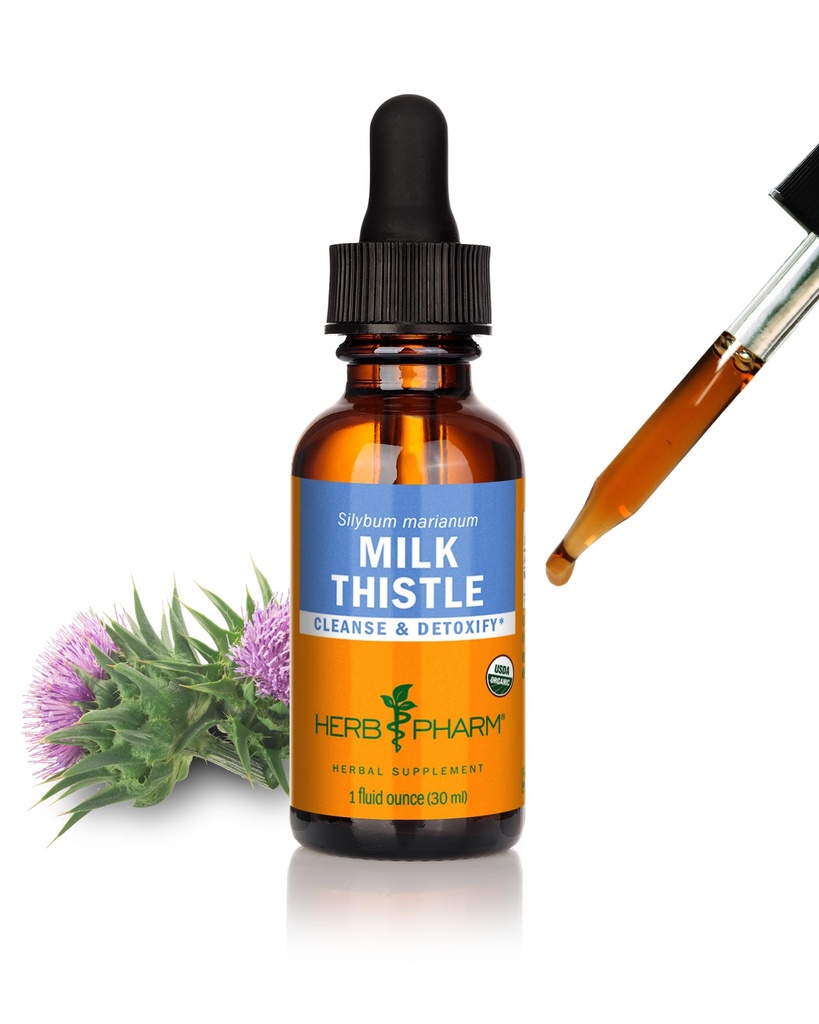 Herb Pharm חלב תמצית נוזלי: אורגני Silybum לחלץ תמיכה תפקודית Liver בריא, ניקוי ו Detoxify, מהיר-Absorbing חלב תוספת חלב זהה Herbal, עד - 3 Week Supply , 1 oz *