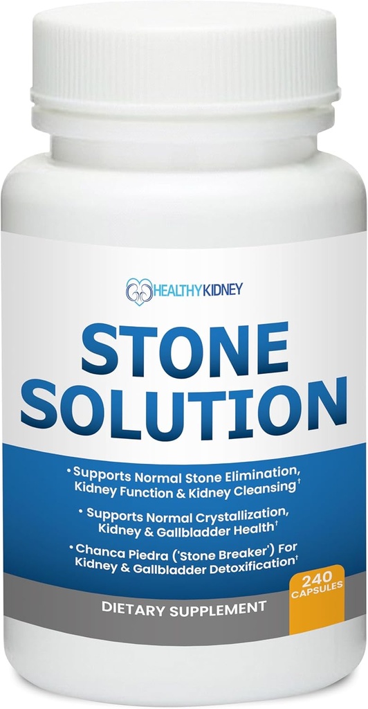 קפסולות פתרון סטון - Natural Dissolver, Kidney Stone Support & Kidney ניקויser, 60 משרתות + Biofi, Kidney ניקויse Detox & תיקון - תמיכה קידנית מנוחה וקידני, תוספת 2.5LBS