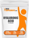 BulkSupplements.com Hyaluronic Acid אבקת - כמו Sodium Hyaluronate, Hyaluronic Acid תוספי - מזון כיתה, Gluten חינם - 215 מ"ג לשרת, 25g (0.88 oz) (Pack of 1)
