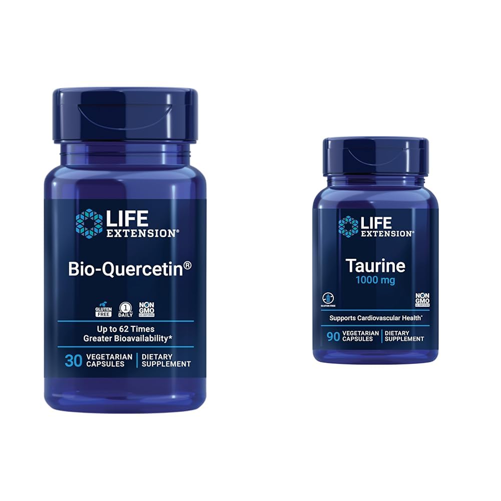 Life Extension Bio-Quercetin 30 קפסולות & Tairine 1000 מ"ג 90 קפסולות Bundle