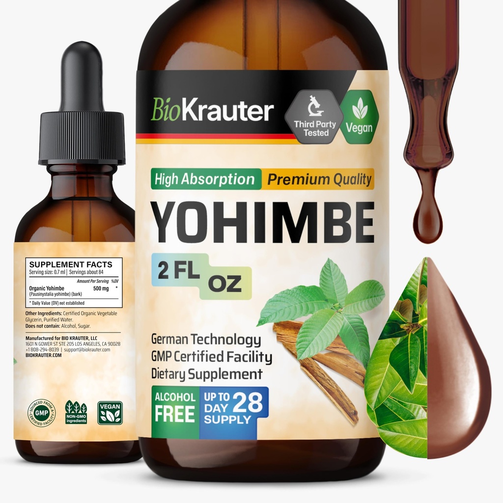BIO KRAUTER Yohimbine - תוספי Yohimbe טבעוניים לגברים ונשים