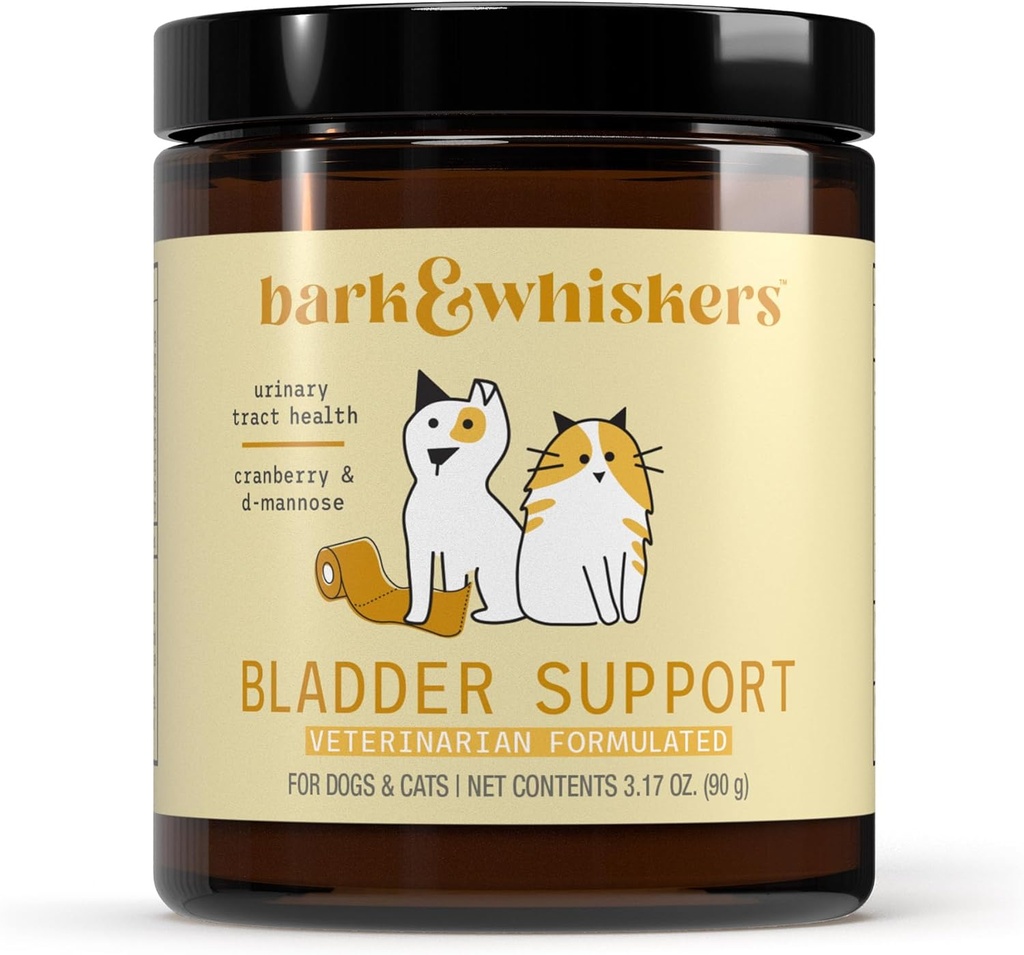 Bark & Whiskers Bladder תמיכה, 3.17 Oz. (90 גרם), 90 Scoops, תומך הבריאות Urinary Tract, עם Cranbery & D-Mannose, Vet Formulated, non-GMO, ד"ר מריקולה
