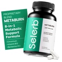 Selerb Metaburn Weight Loss Pills for Women & Men - Appetite Suppressant & Fat Burner, Metabolism Support Weight Loss Add with Berberine, Chromium, Green Tea & B12-60 קפסולות