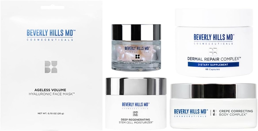 בוורלי הילס פרס MD הזוכה Bundle - Helps w/Hydration, הופעה של Aging Skin, Wrinkles, קווים יפים ותמיכה Collagen