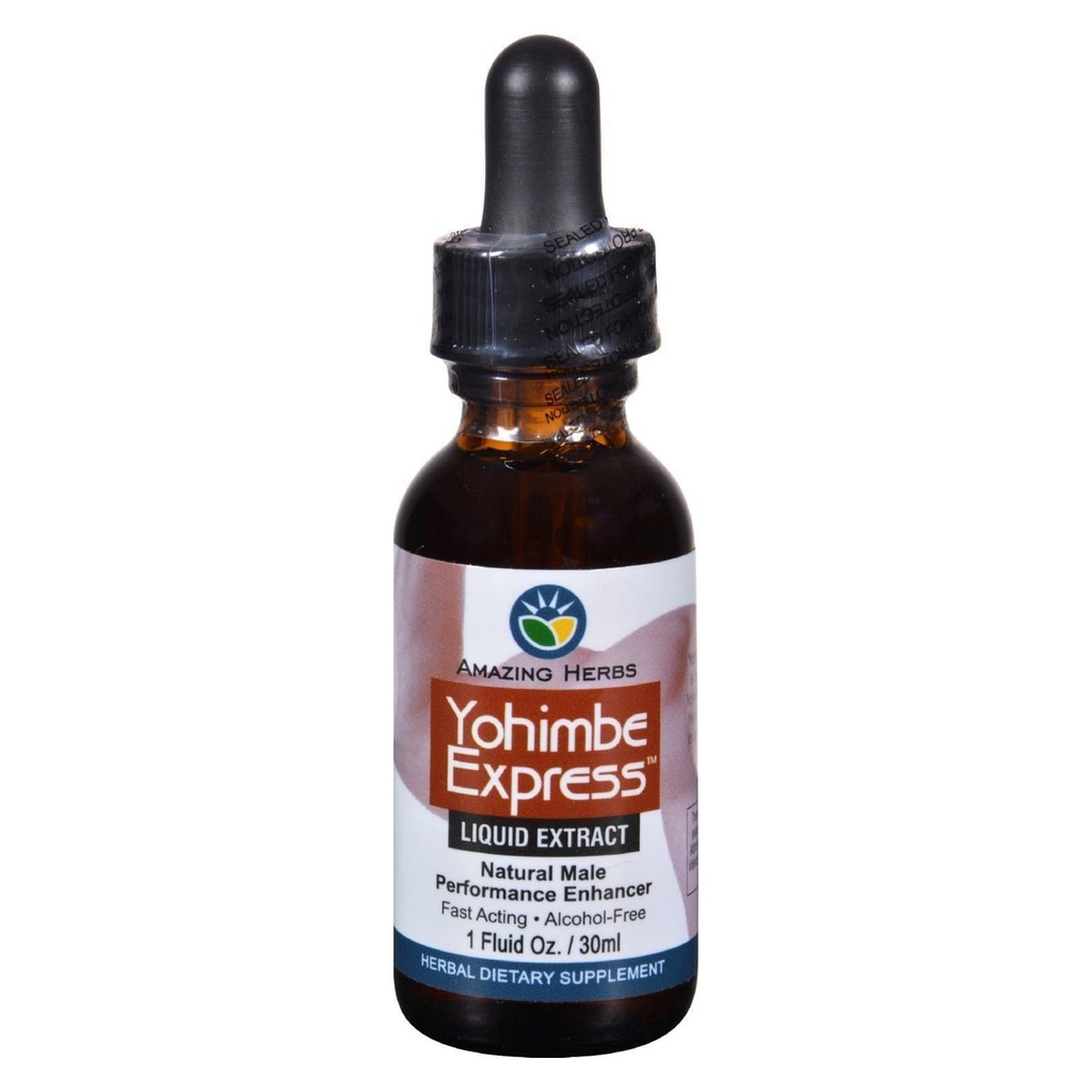 Herbsgimbe Express מדהים - Performance Enhancer, 100% טהור Yohimbe Bark אלכוהול חינם לחלץ, Herbal Dietary תוסף - 1 Fl Oz (Pack של 1)