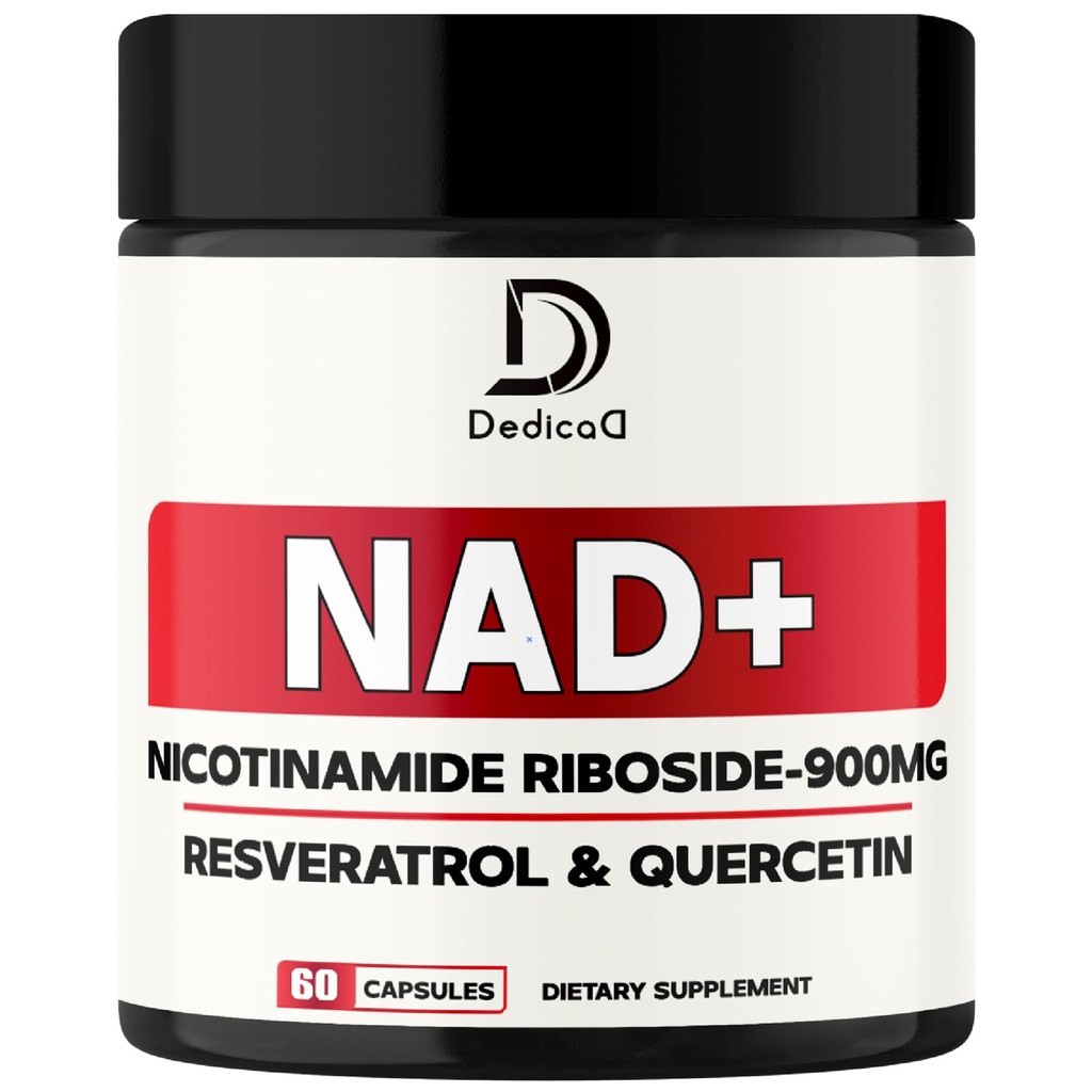 תוספת NAD עם Nicotinamide Riboside, Trans-Resveratrol, Quercetin - חשמל סלולרי ותיקון, Vitality, Aging בריא - 60 Count