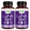Naturals Nested לונה Sleep Aid - Non-Habit Forming Natural Pills for Adultss with Natural Ingredients - Valan Root, Melatonin, Chamomile, Lemon Balm ועוד - 120 קפסולות טבעוניות