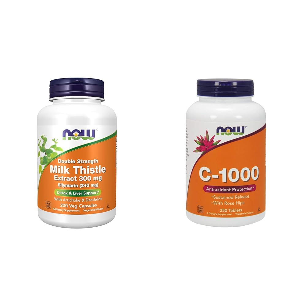 עכשיו תוספים, Silymarin Milk Thistle לחלץ 300 מ"ג עם Artichoke ו Dandelion & תוספי מזון, ויטמין C-1,000 עם Rose HIPS, Sustained לשחרר, Antioxidant Protection *