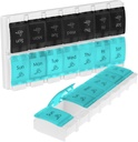 Vive Pill מארגנת 2 פעמים ביום - שבועי גדול Am Pm Pill Box 7 Day - Day and Night Medicine Dispenser עבור ויטמין, תוספים, שמן דגים - נסיעות מקרה דלקת פרקים ידידותי עם Push Button