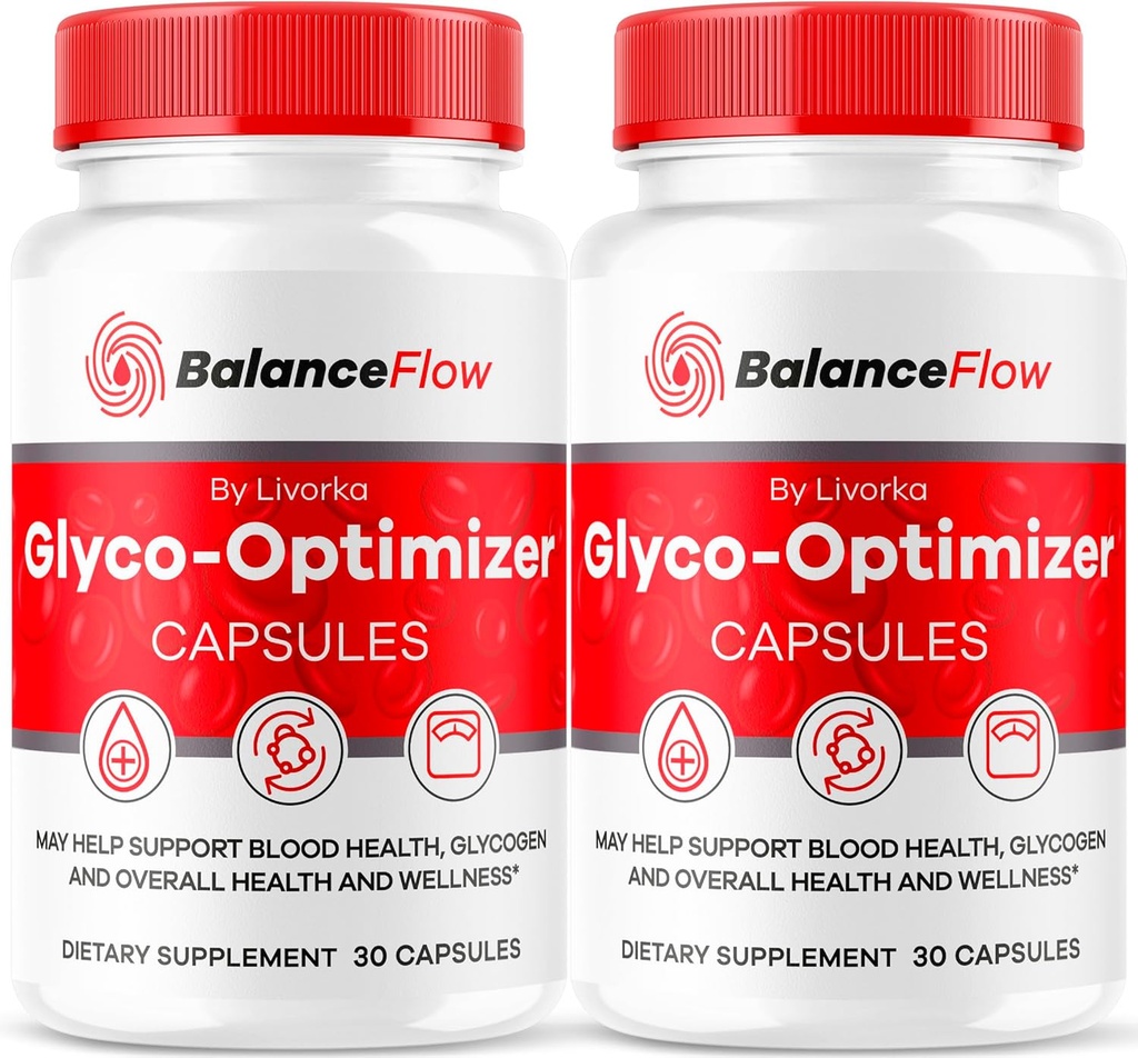 (2 Pack) Balance Flow Glyco Optimizer, Balance Flow, Balance Flow, Balance Flow Glycol Optimizer, BalanceFlow Support כמוסות תמיכה ב- BalanceFlow Blood Support Advanced Formula, 60 קפסולות למשך 2 חודשים