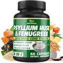 BMVINVOL Psyllium Husk סיבים תוספת t עם Fenugreek, Apple Cider Vinegar, Turmeric, ג'ינג'ר, Black Pepper- Digest - 60 קפסולות